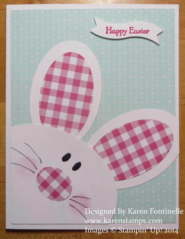 Make a Punch Art Bunny Easter Card | Stamping With Karen