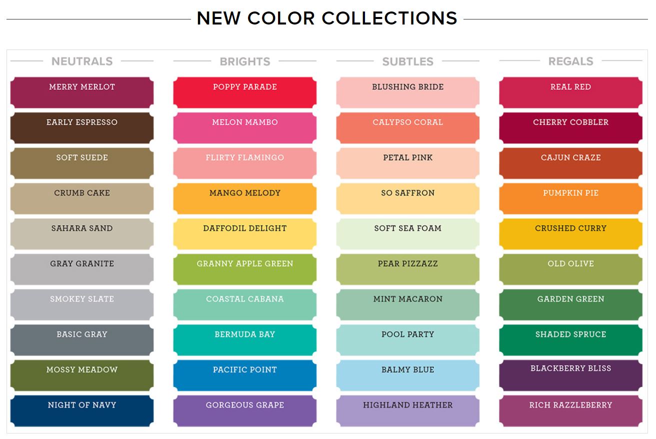 Stampin Up Color Chart 2016