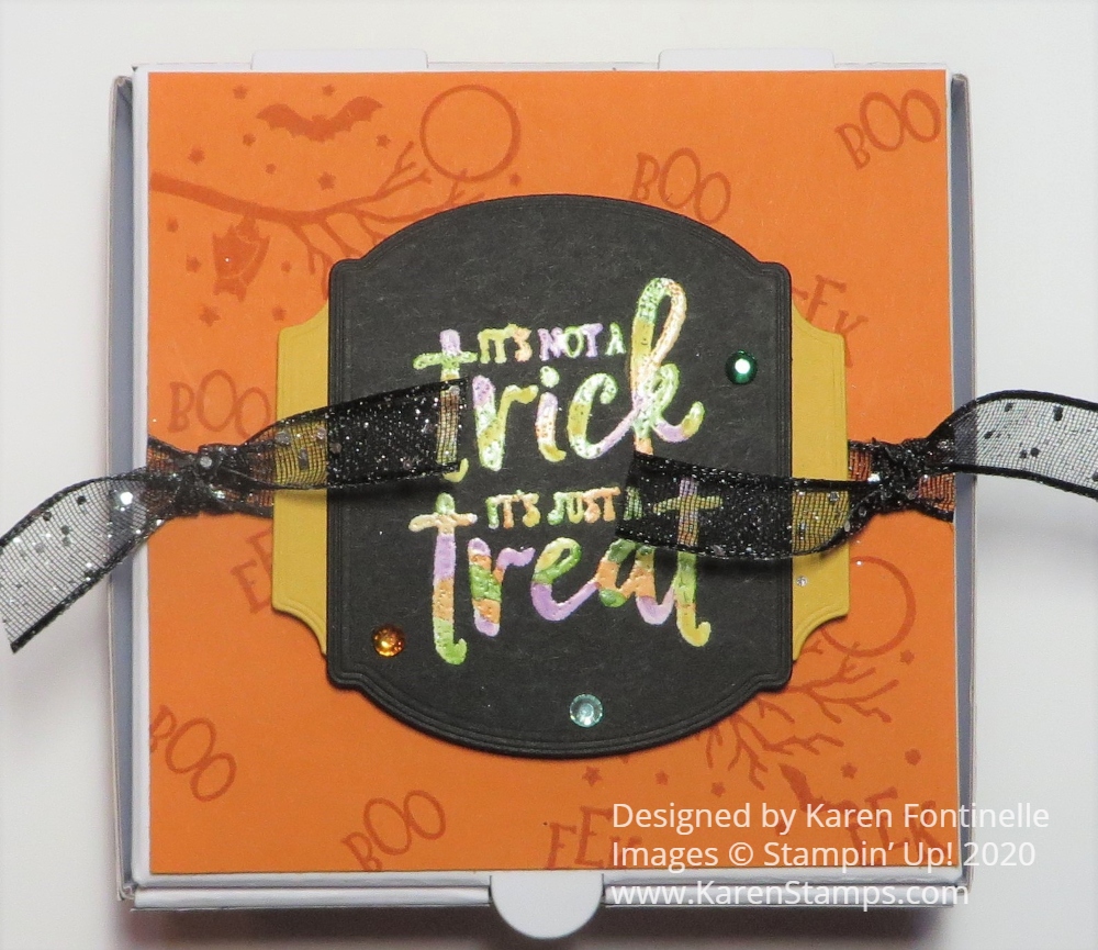 Halloween Mini Pizza Box Colored Embossing Stamping With Karen