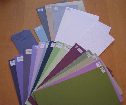 Card Stock samples and colors