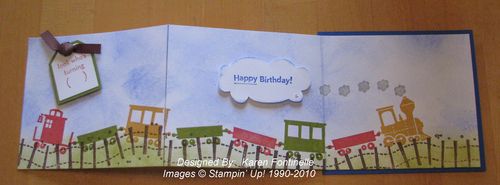 Choo Choo Birthday Card Open