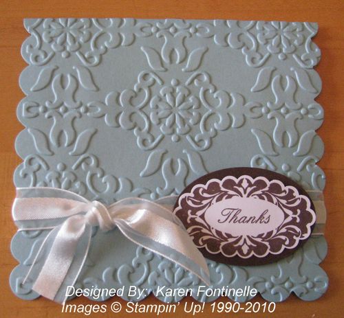 Scallop Square Vintage Wallpaper Embossed Card