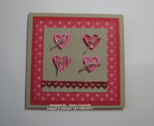 Bitty Button Heart Card