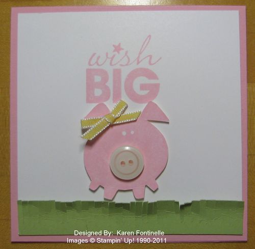 Button Buddy Pig Card