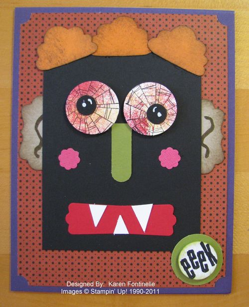 Crazy Halloween Monster card