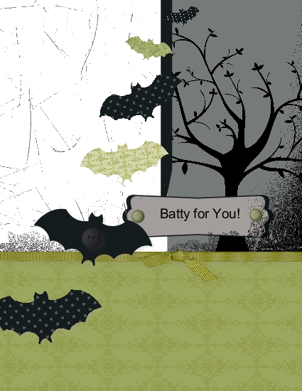 My Digital Studio Halloween Batty for You Card 
