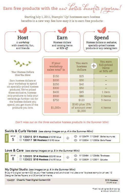 Summer Mini Hostess Benefits Revised