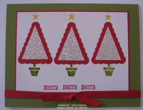 Pennant Parade Silver Christmas Tree Card