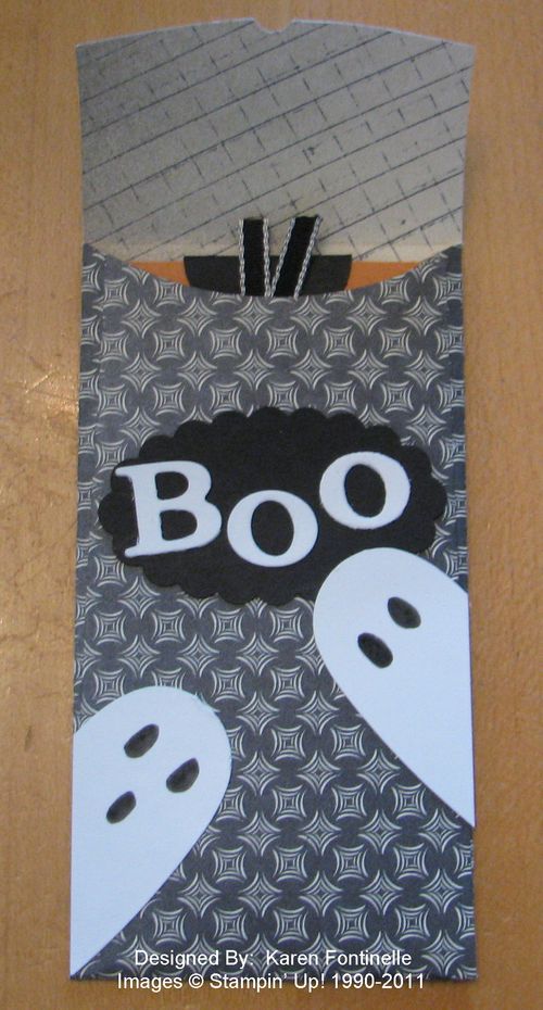 Petite Pocket Halloween Treat Card open