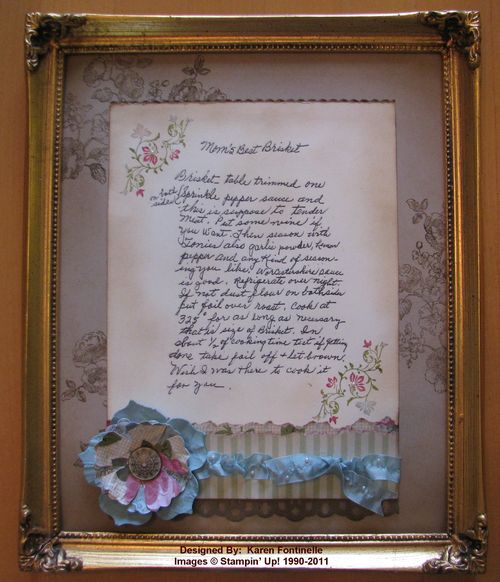 Framed Vintage Recipe