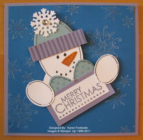 Punch Art Snowman Christmas Card
