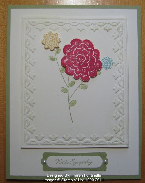 Raining Flowers Sympathy Card