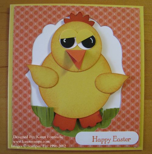 Easter Duckie Punch Art Card