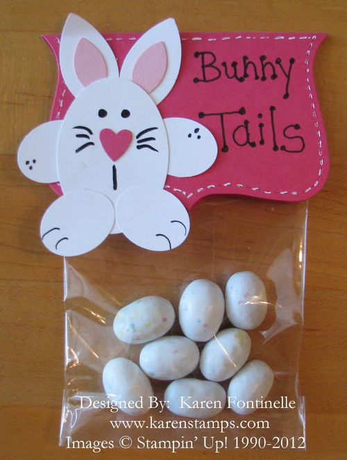 Punch Art Bunny Tails Easter Favor Treat Bag