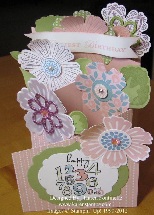 Cascade Mixed Bunch Birthday Card Standing