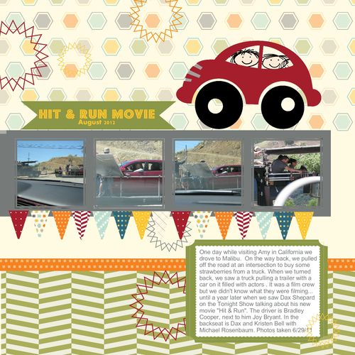 Hit and Run Movie Digital Scrapbook Page with My Digital Studio