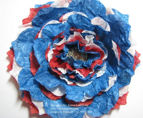 Inauguration USA Creped Filter Paper Flower