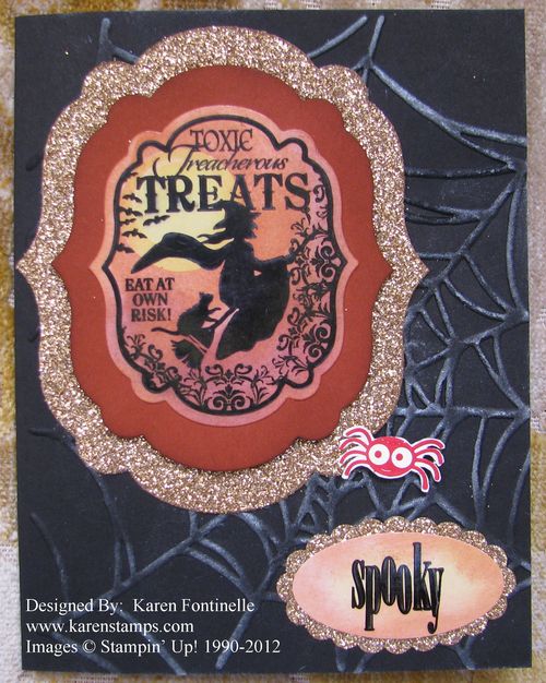 Toxic Treat Halloween Card with Champagne Glimmer Paper