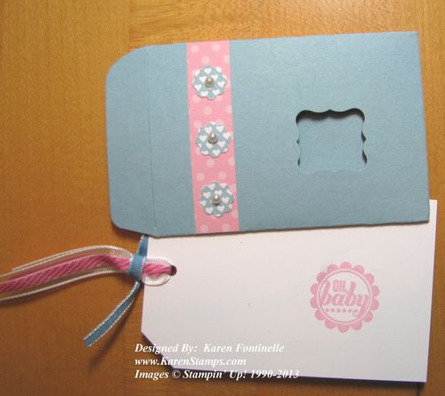 Scallop Envelope Baby Gift Card Opened