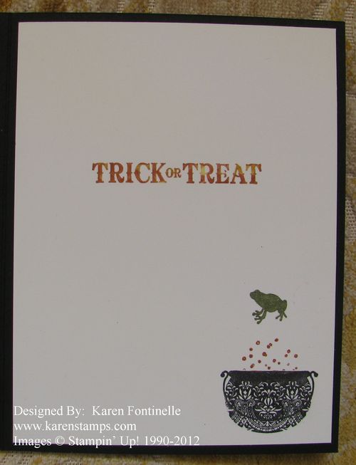 Toxic Treat Halloween Card with Champagne Glimmer Paper _Inside