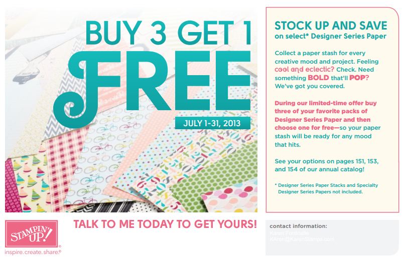 Stampin' Up! Buy 3 Designer Series Paper
