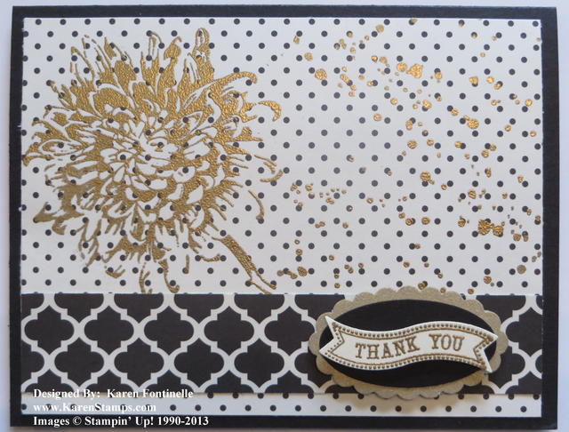 Gold Embossed Blooming with Kindness Modern Medley Thank You Card