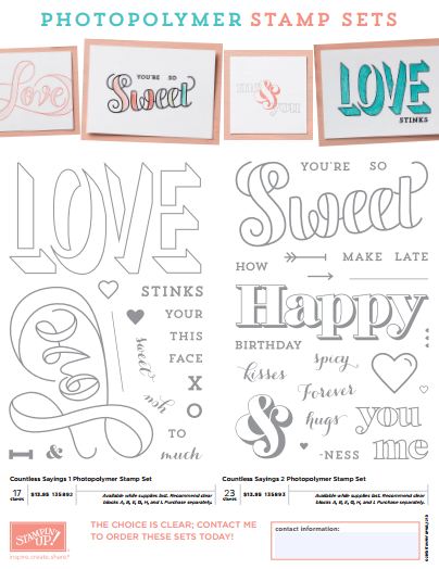 Countless Sayings Stamp Sets 1 & 2 Photopolymer Sets