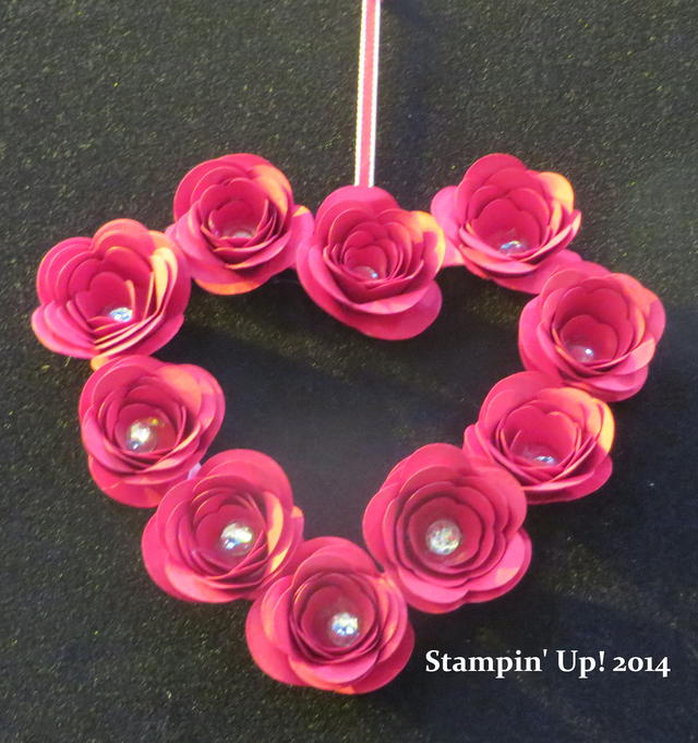 Spiral Flower Rose Heart Wreath