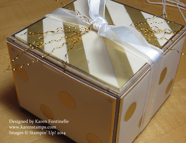 Gold Gift Box with Gold Frizzle