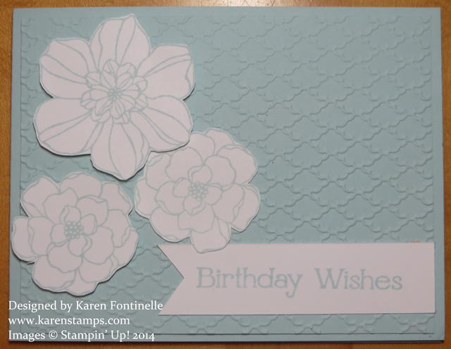 Secret Garden Soft Sky Monochromatic Birthday Card