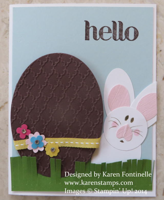 Chocolate Egg Easter Card with Bunny