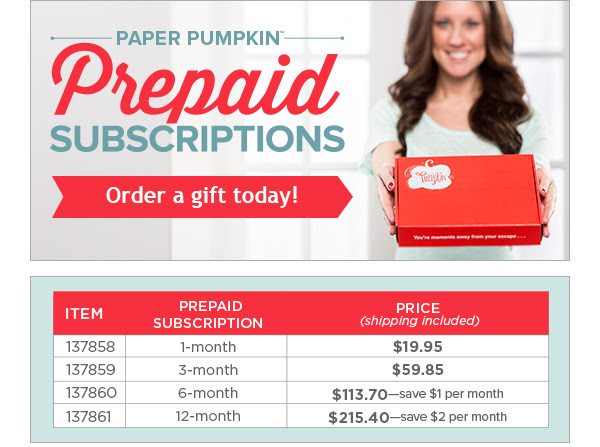 Paper Pumpkin Prepaid Subscriptions & Gifts