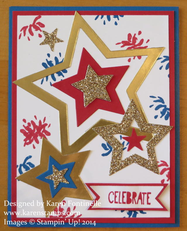 Stampin' Up! Star Framelits 4th of July Card