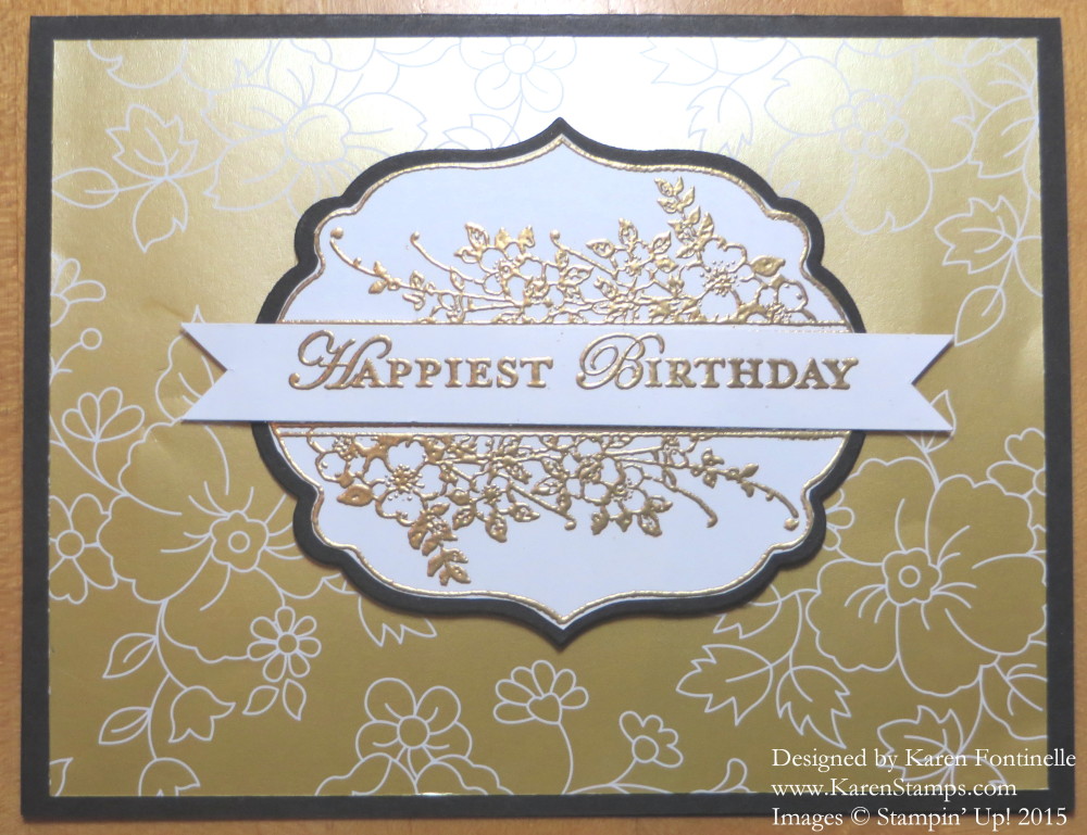 Apothecary Art Gold Soiree Birthday Card | Stamping With Karen
