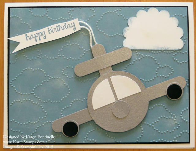 Airplane Punch Art Birthday Card