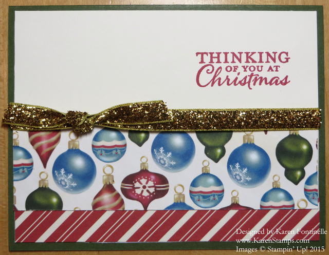 Home For Christmas Gold Glitter Ribbon Card