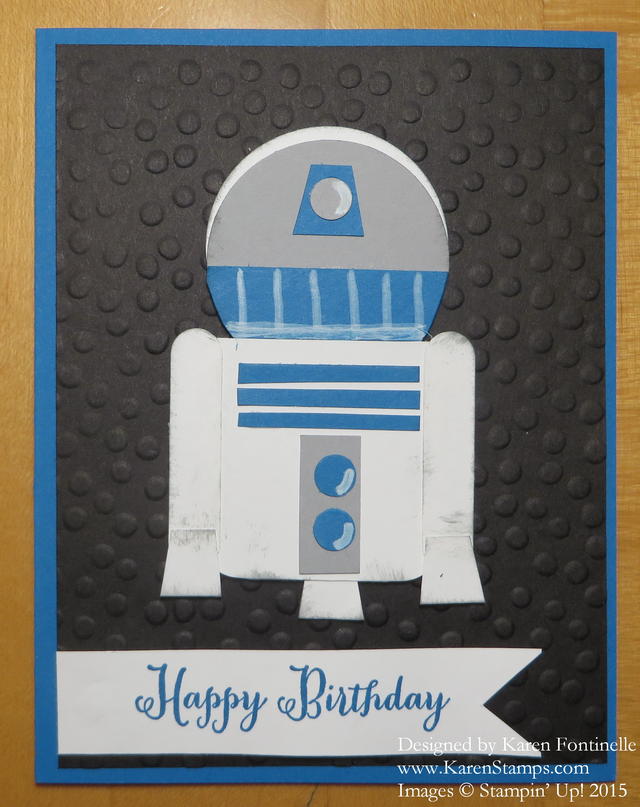 Star Wars R2D2 Punch Art Birthday Card