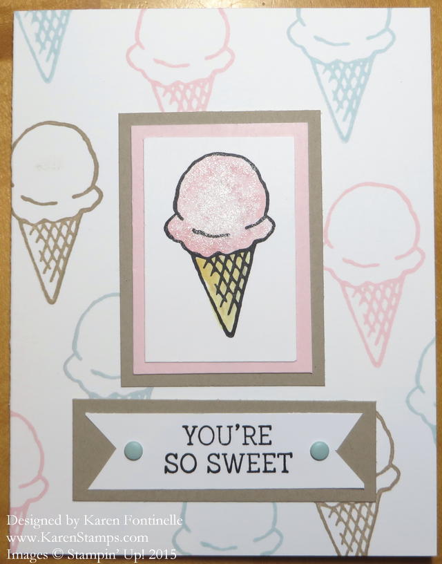 Honeycomb Happiness Ice Cream Cone Card