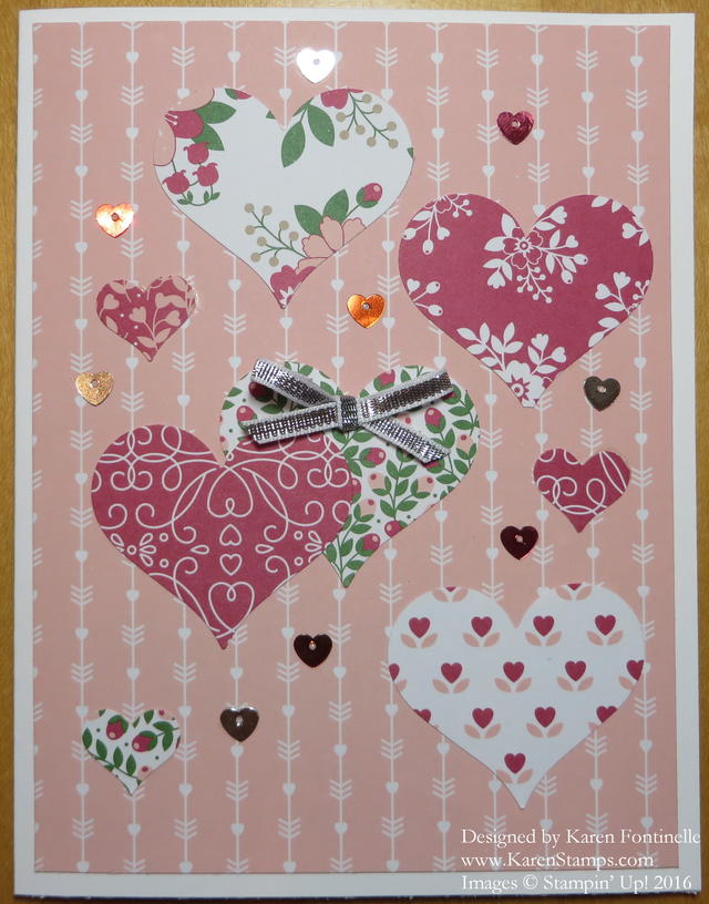 Love Blossoms Punched Hearts Valentine Card