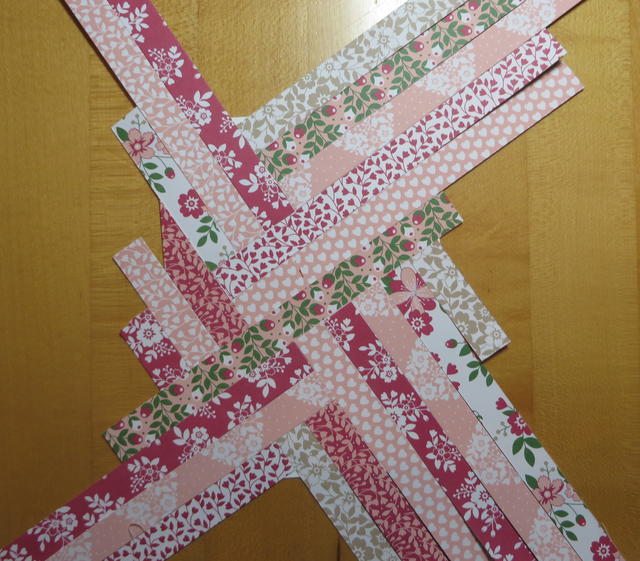Paper Strip Quilt Valentine Card Front