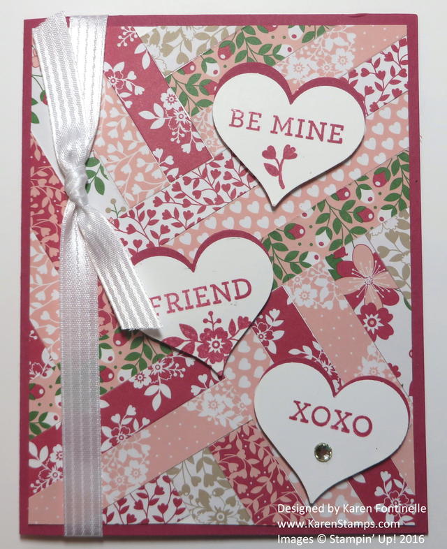Paper Strip Quilt Valentine Card