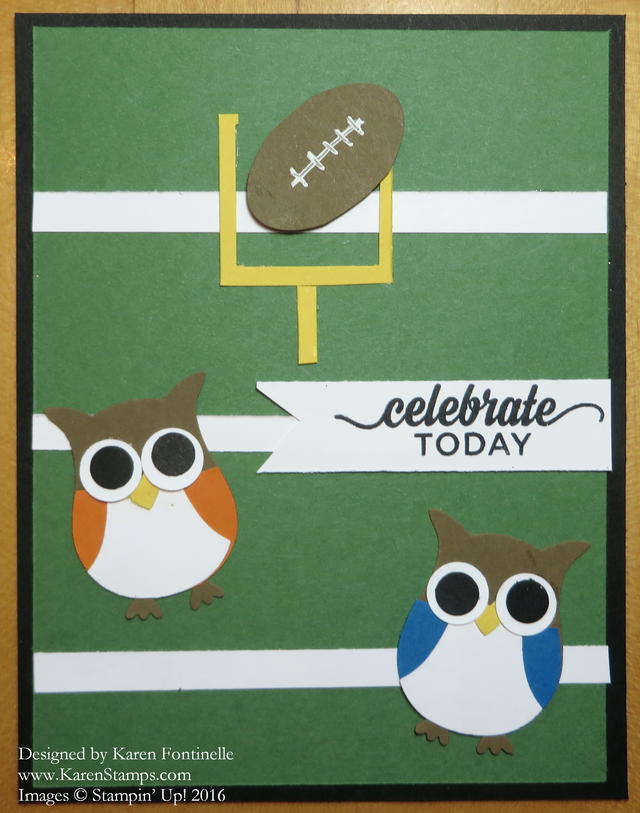 Super Bowl Sunday 2016 Football Owl Punch Card