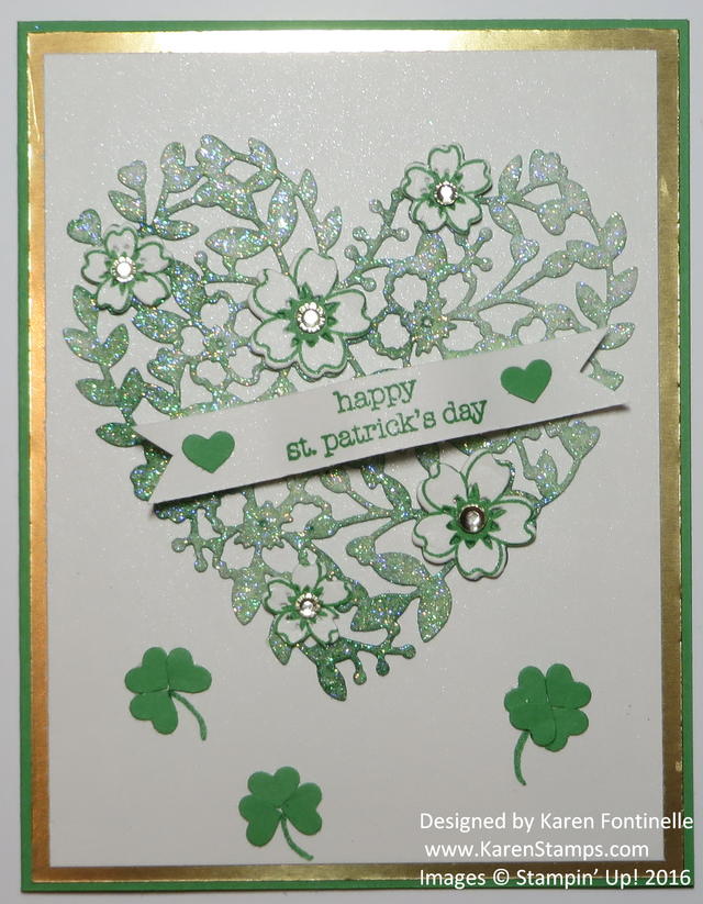 St. Patrick's Day Bloomin' Love Heart Card