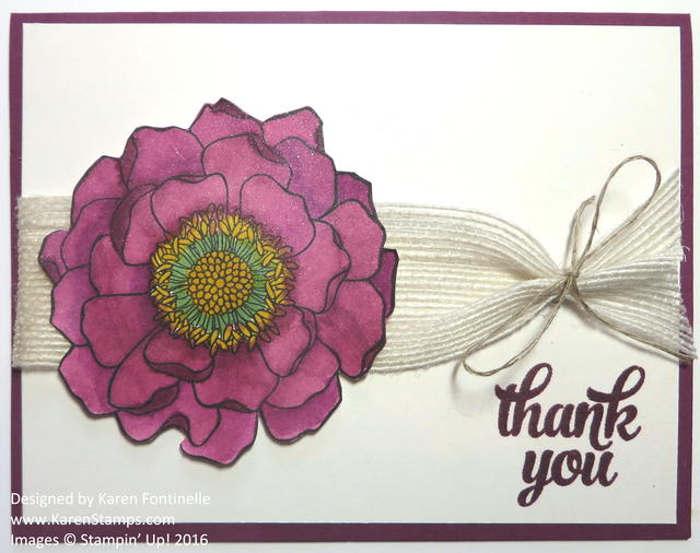 Blended Bloom Shimmery Thank You Card