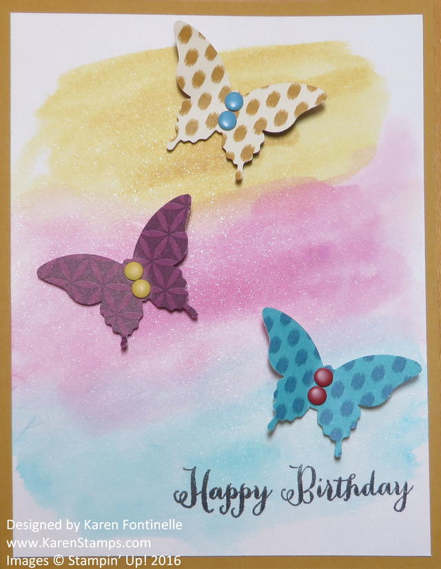 Watercolored Butterfly Birthday Card