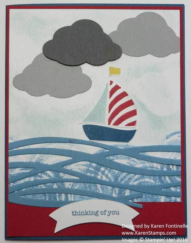 Houston Flood Swirly Bird Boat Card