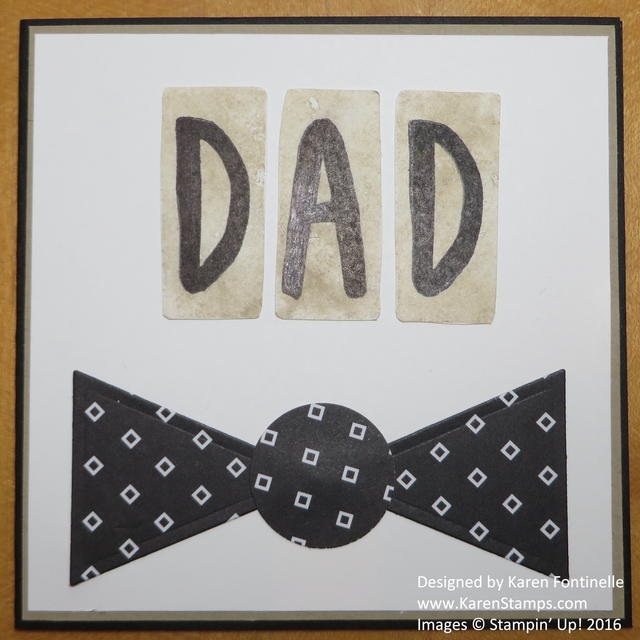 Layered Letters Father's Day Card Bowtie