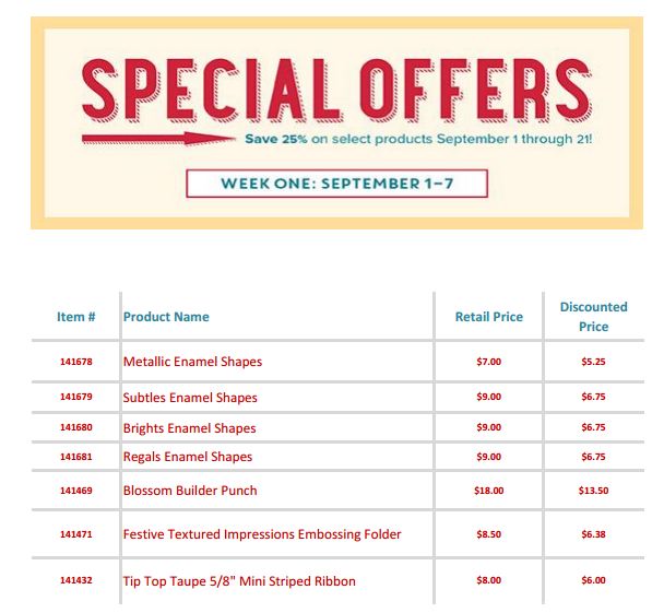 Special Offers Week 1