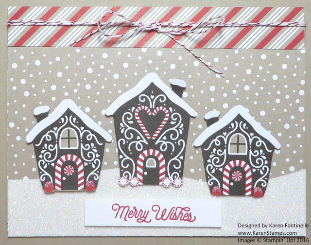 Candy Cane Lane Houses Christmas Card