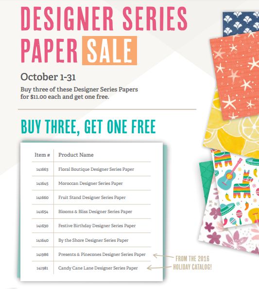 Designer Series Paper Sale List of Papers